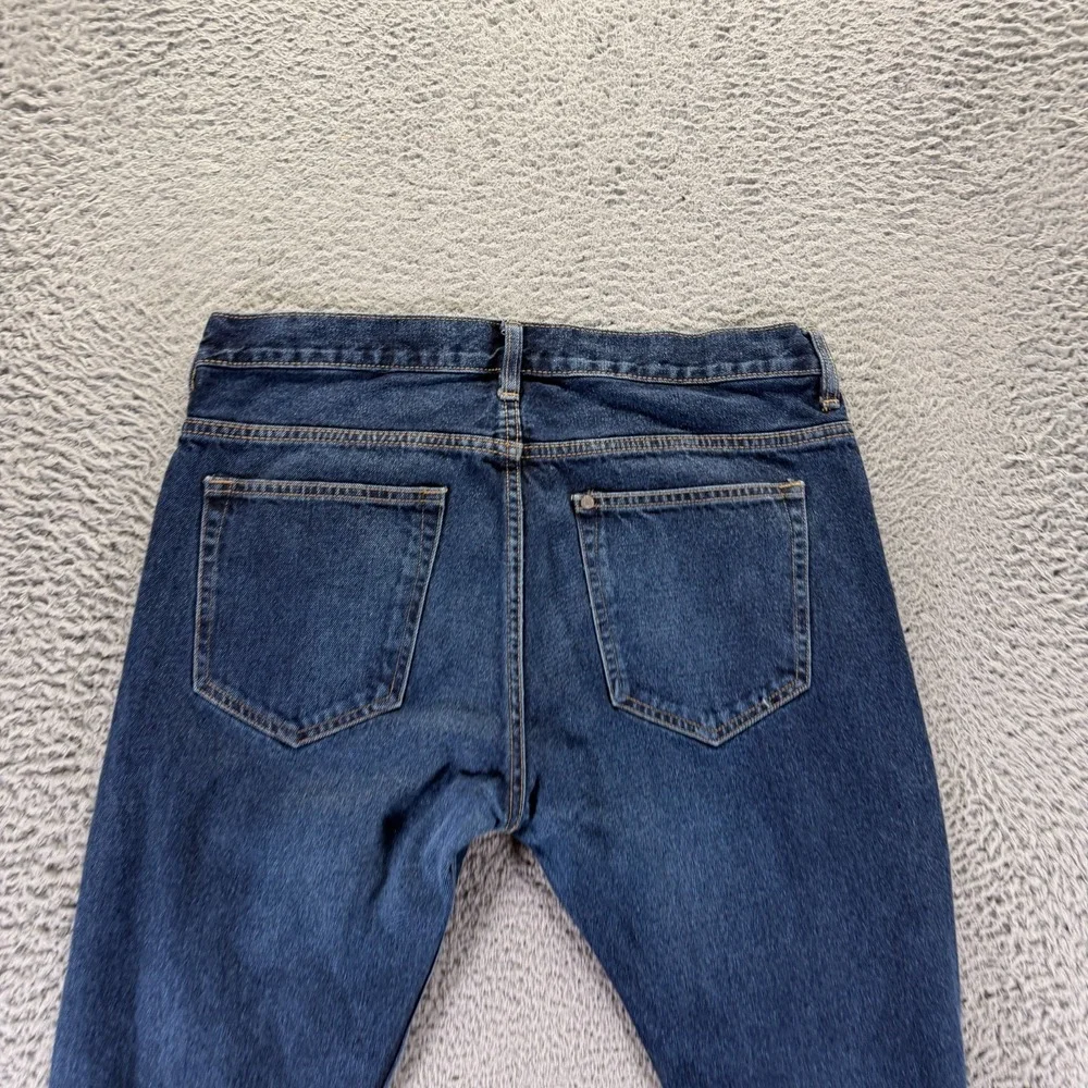 H&M &Denim Jeans Mens 33x32 Blue Cotton Tapered Slim Workwear Button-Fly Faded